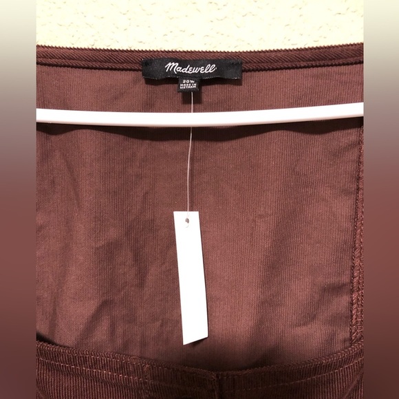 Madewell NWT Plus Corduroy Seamed Long-Sleeve Mini Dress - Picture 3 of 6